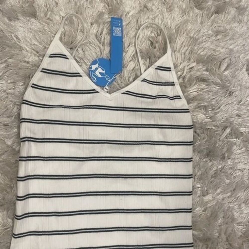 Cupshe Bodysuit Black and White Striped One-Piece Ribbed Size Medium